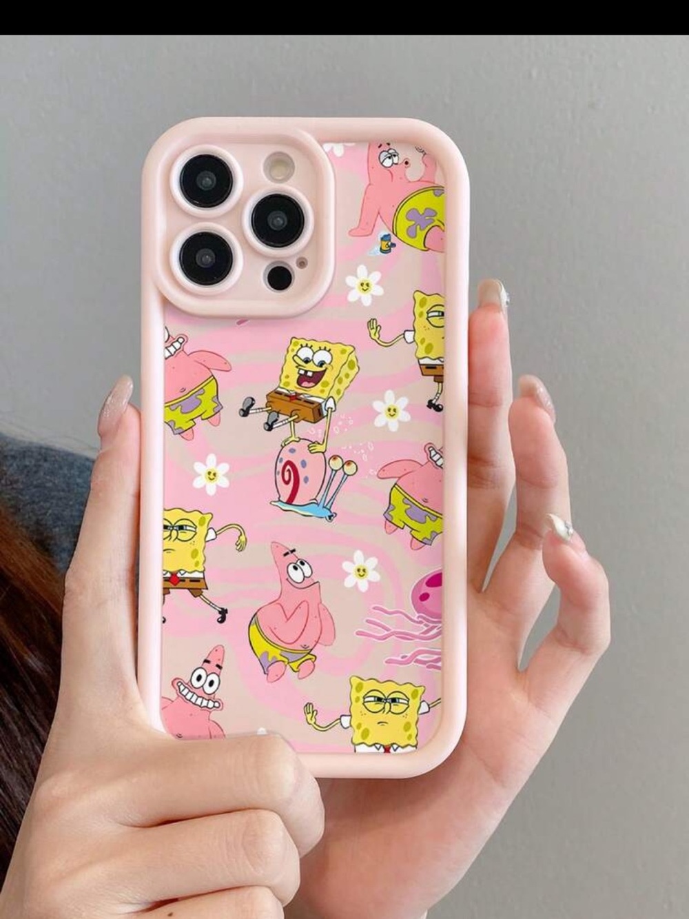 Pink SpongeBob Pattern Soft Phone Case - Compatible iPhone 17 pro